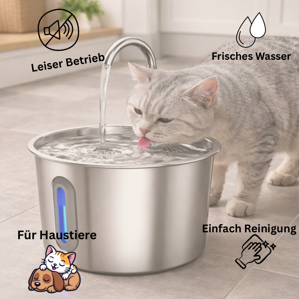 Pet Water Dispenser – Edelstahl Katzen Wasserspender