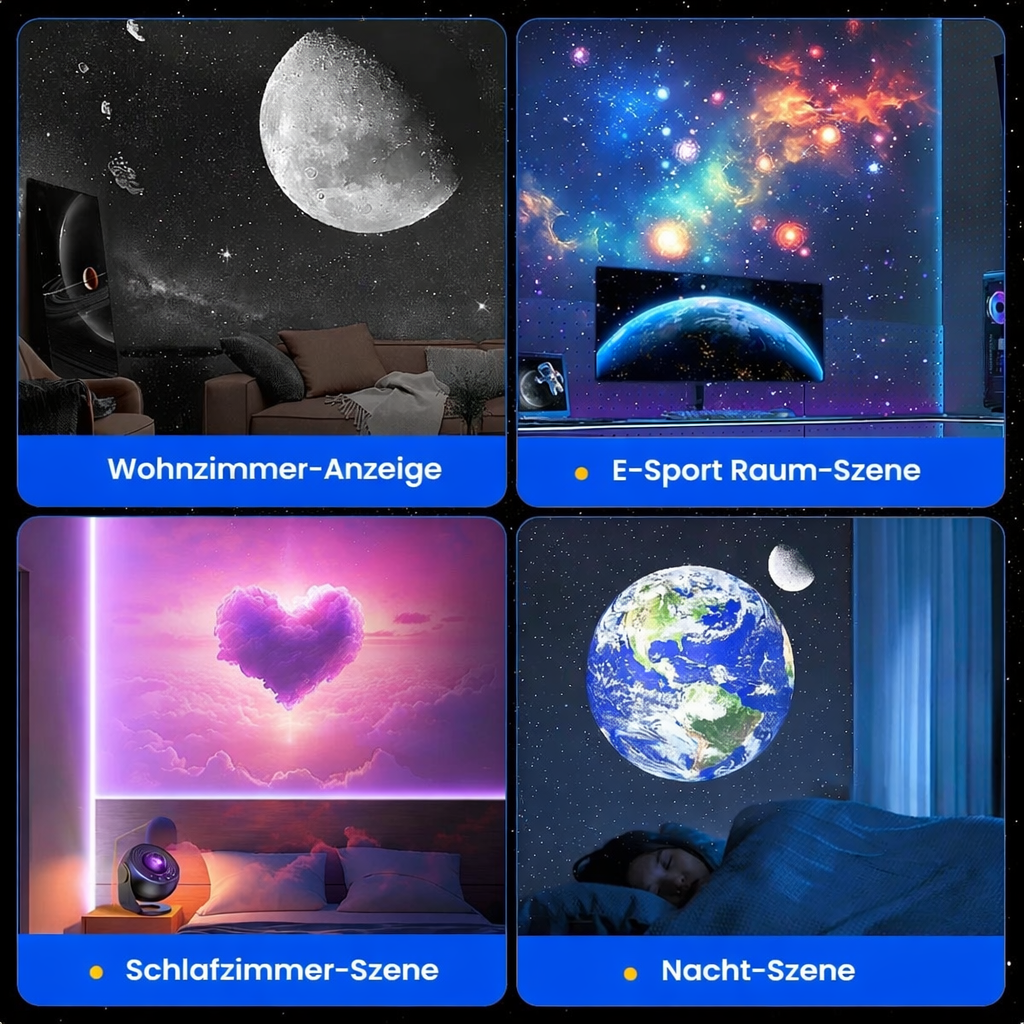 13-in-1 Galaxy Projector – 360° Star Night Light mit Timer