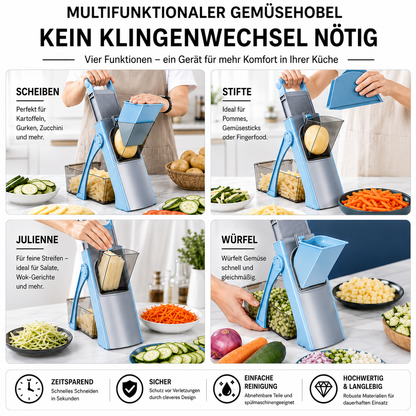 4-in-1 Vegetable Slicer - schneidet Gemüse schnell und gleichmäßig
