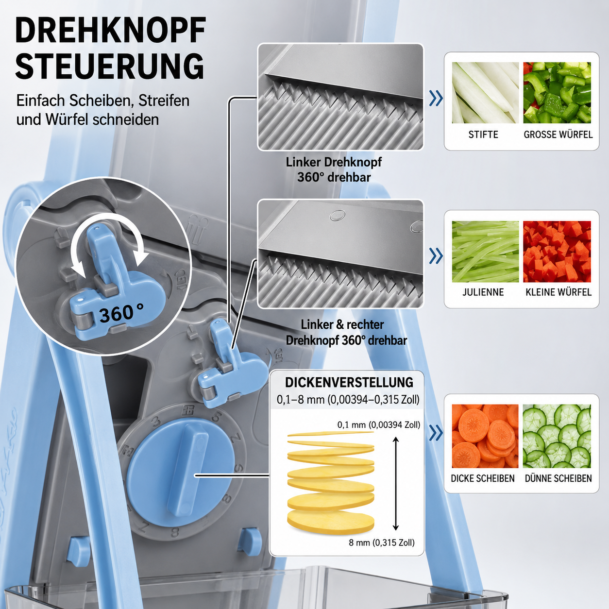 4-in-1 Vegetable Slicer - schneidet Gemüse schnell und gleichmäßig