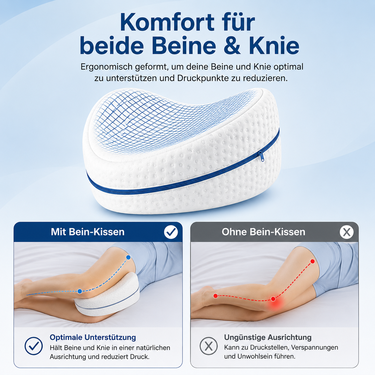 SleepAlign™ Leg Cushion – Für bessere Schlafhaltung & weniger Beinschmerzen