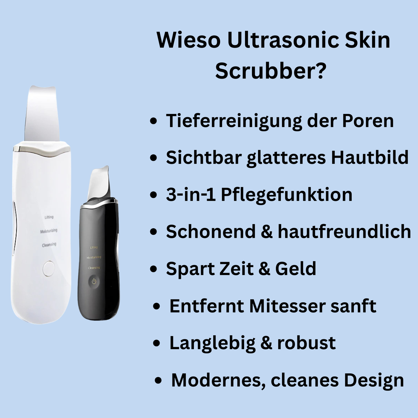 Ultrasonic Skin Scrubber - Tiefenreinigung & Gesichtspeeling