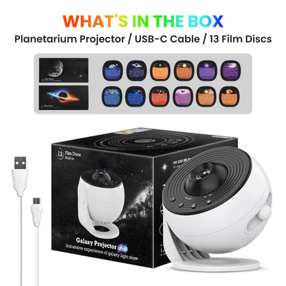 13-in-1 Galaxy Projector – 360° Star Night Light mit Timer